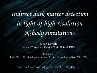 Indirect dark matter detection  in light of high-resolution  N-body simulations  Julien Lavalle