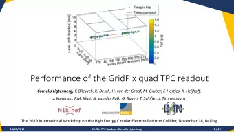Performance of the GridPix quad TPC readout Cornelis Ligtenberg, Y. Bilevych, K. Desch, H. van der