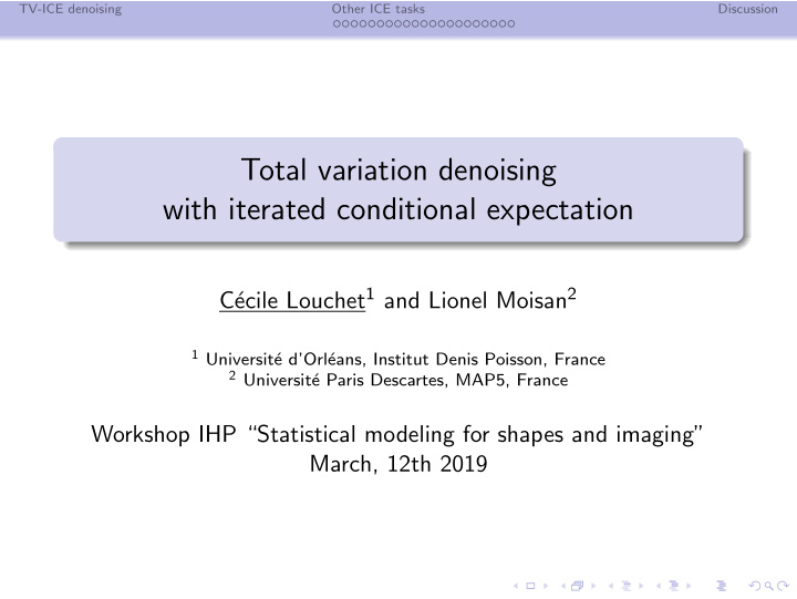 total variation denoising with iterated conditional