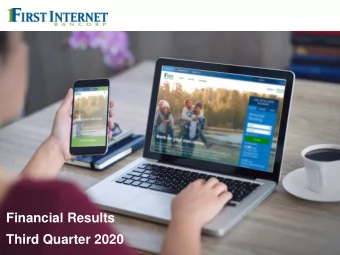 Financial Results  Third Quarter 2020  Forward-Looking Statements &amp; Non-GAAP Financial Measures