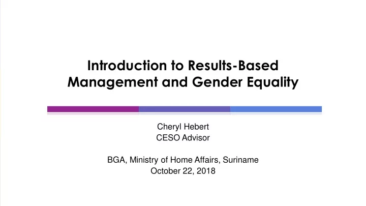 management and gender equality