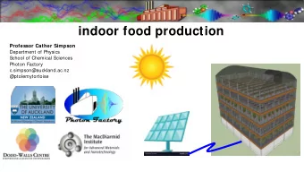 indoor food production  Professor Cather Simpson  Department of Physics  School of Chemical