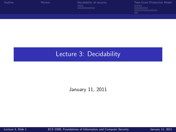 lecture 3 decidability