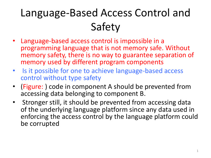 language based access control and safety