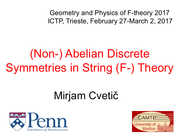 non abelian discrete symmetries in string f theory