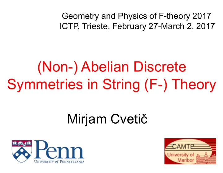 non abelian discrete symmetries in string f theory