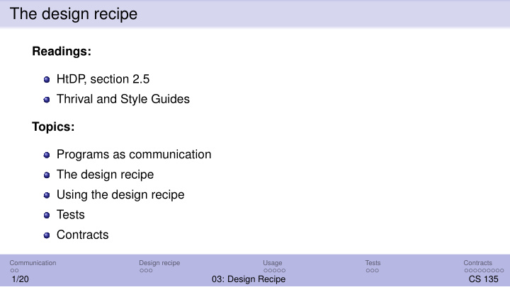 the design recipe