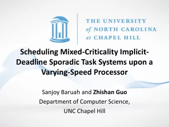 Varying-Speed Processor Sanjoy Baruah and Zhishan Guo  Department of Computer Science,  UNC Chapel
