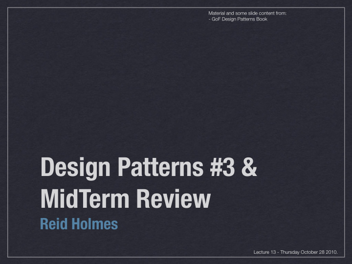 design patterns 3 midterm review