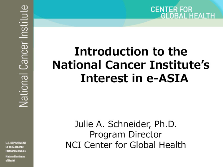 introduction to the national cancer institute s interest