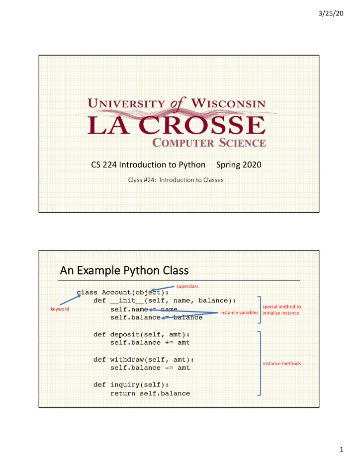 an an example python cl class