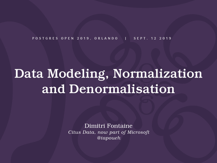 data modeling normalization and denormalisation