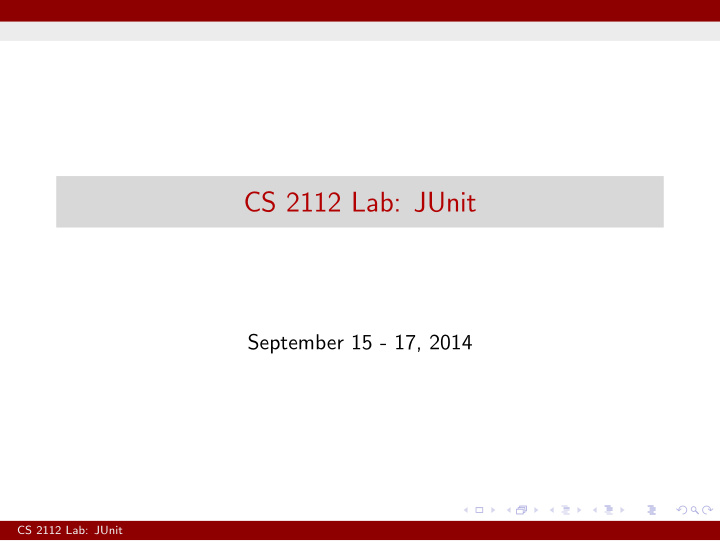 cs 2112 lab junit