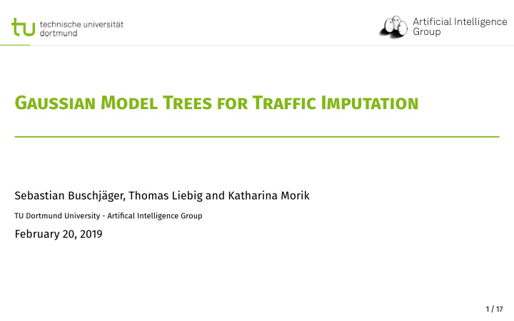 gaussian model trees for traffic imputation