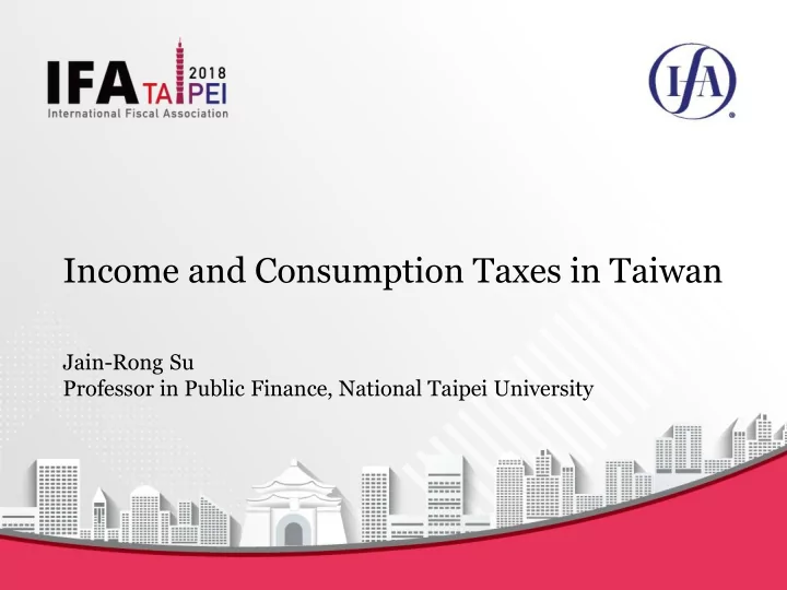 income and consumption taxes in taiwan