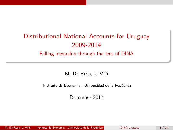 distributional national accounts for uruguay 2009 2014