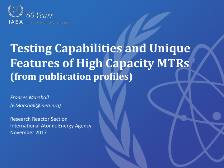 features of high capacity mtrs