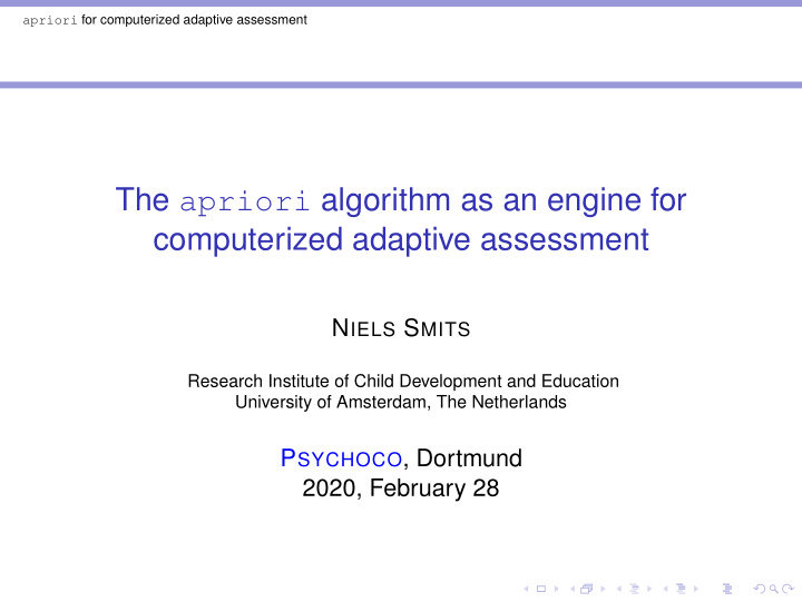 the apriori algorithm as an engine for computerized