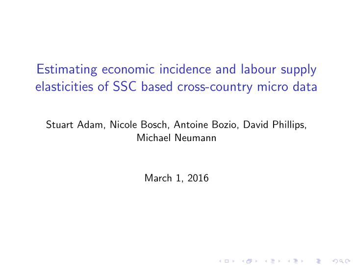 estimating economic incidence and labour supply