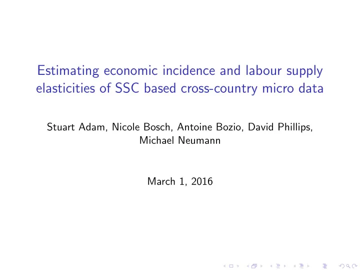 estimating economic incidence and labour supply
