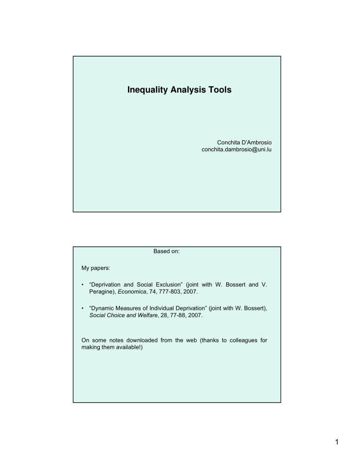 inequality analysis tools