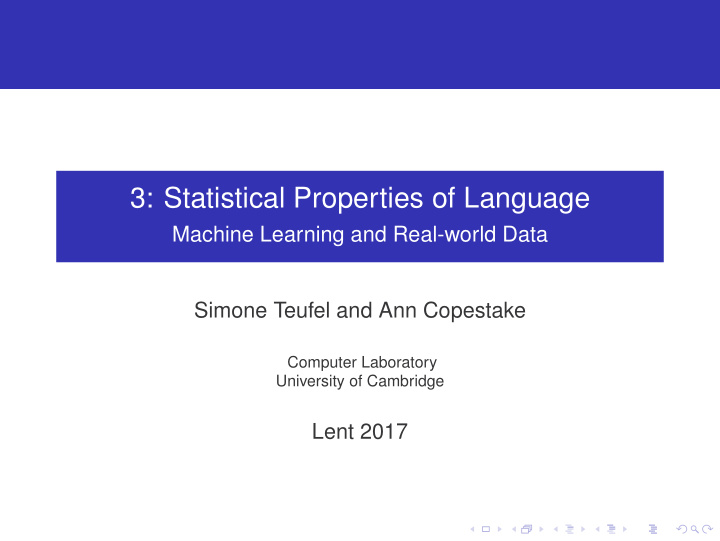 3 statistical properties of language