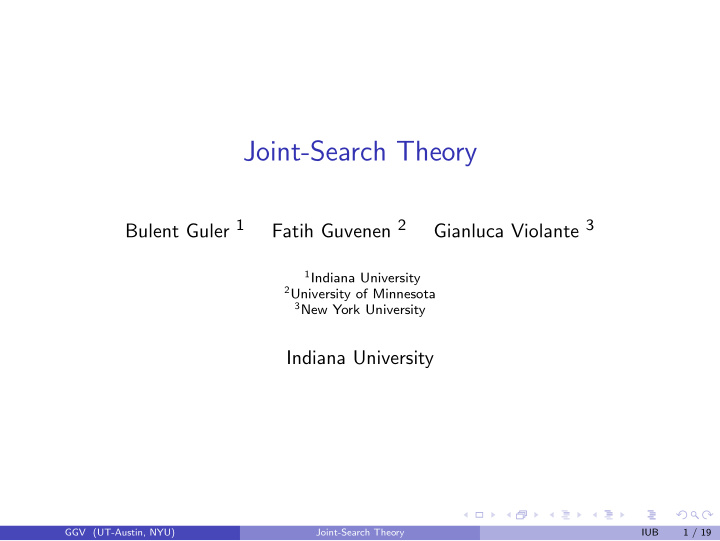 joint search theory