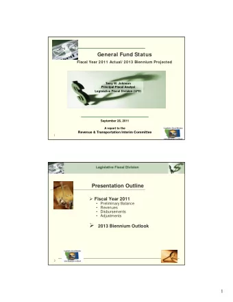 Fiscal 2011  General Fund Ending Balance  Preliminary Balance:  $ 343.8 M  Expected Balance:  $