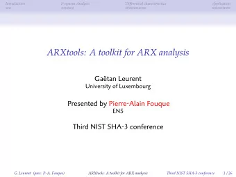 ARXtools: A toolkit for ARX analysis  . .  . . . . .  . . . . . . . .  . . . . . . .  Gatan