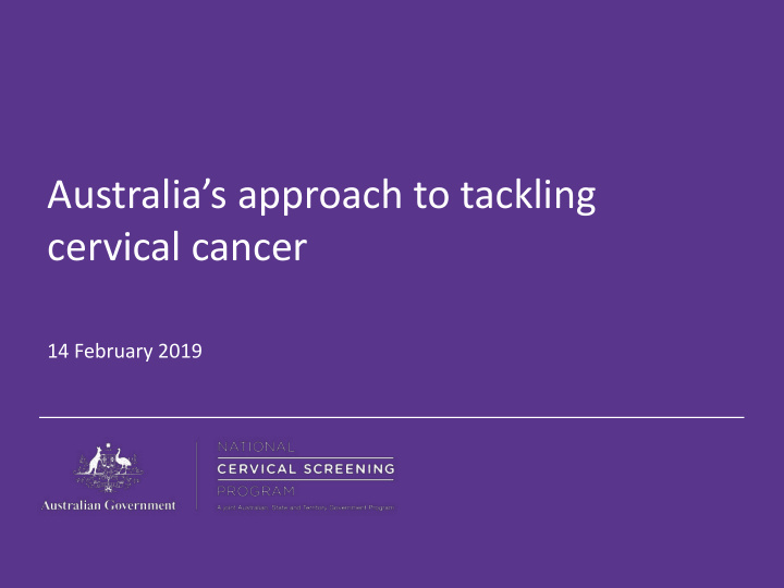 australia s approach to tackling cervical cancer