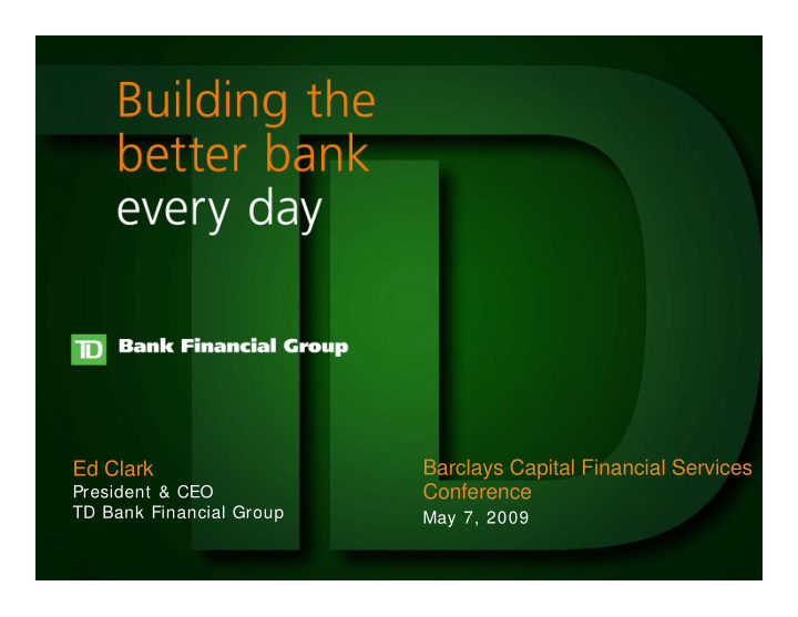 barclays capital financial services ed clark conference