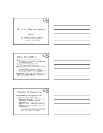 OverviewofStorageandIndexing  Chapter8