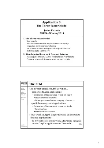 The 3FM  As already discussed, the 3FM has   Javier  Estrada  corporate finance