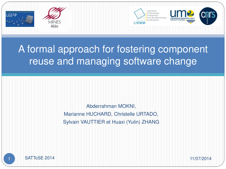 a formal approach for fostering component