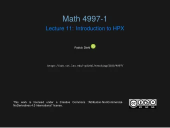 Math 4997-1  Lecture 11: Introduction to HPX  Patrick Diehl