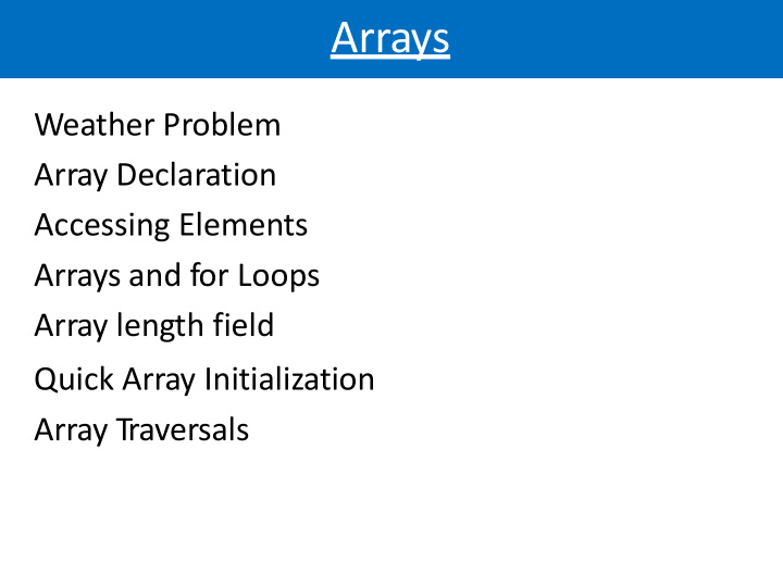 arrays