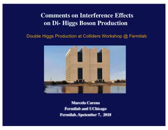 Comments on Interference Effects  on Di- Higgs Boson Production  Double Higgs Production at