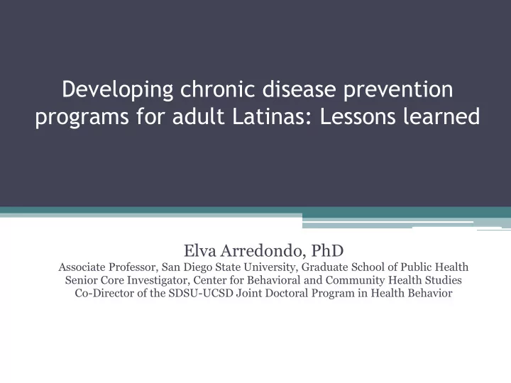 programs for adult latinas lessons learned