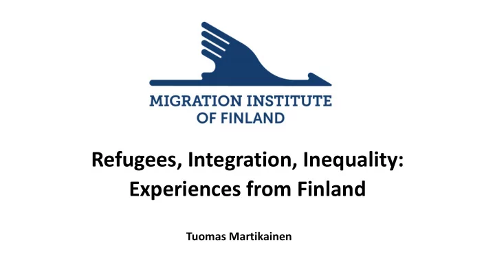 refugees integration inequality experiences from finland