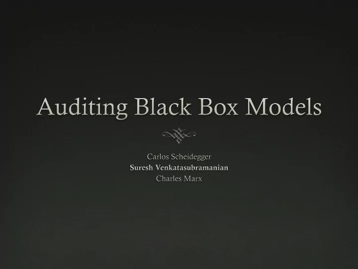 make sure we can query black box algorithms
