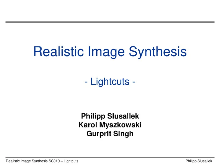 realistic image synthesis