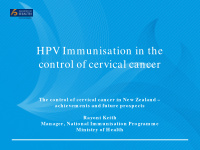 hpv immunisation in the control of cervical cancer