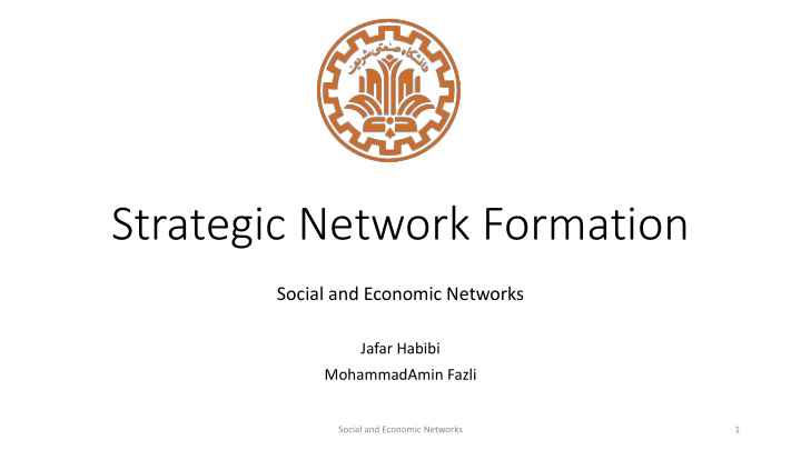 strategic network formation