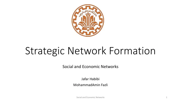 strategic network formation