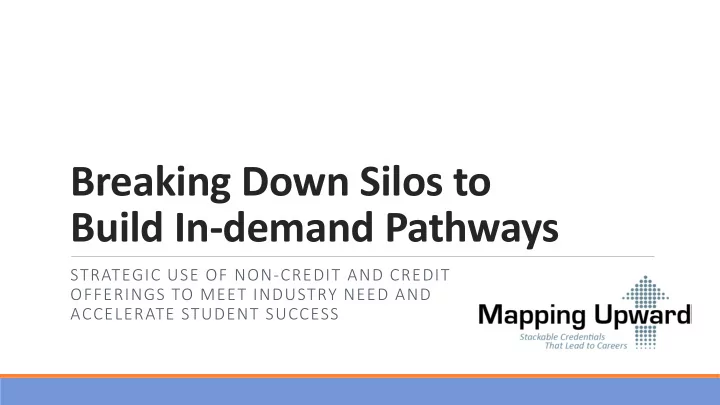 breaking down silos to build in demand pathways