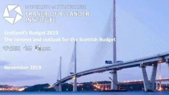 Scotlands Budget 2019  The context and outlook for the Scottish Budget  November 2019  The