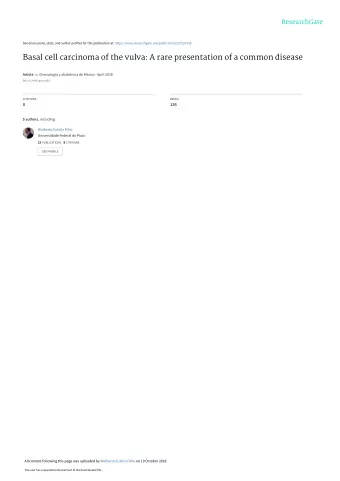 Basal cell carcinoma of the vulva: A rare presentation of a common disease Article in Ginecologa