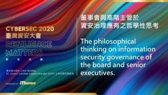 The philosophical  thinking on information  security governance of  the board and senior