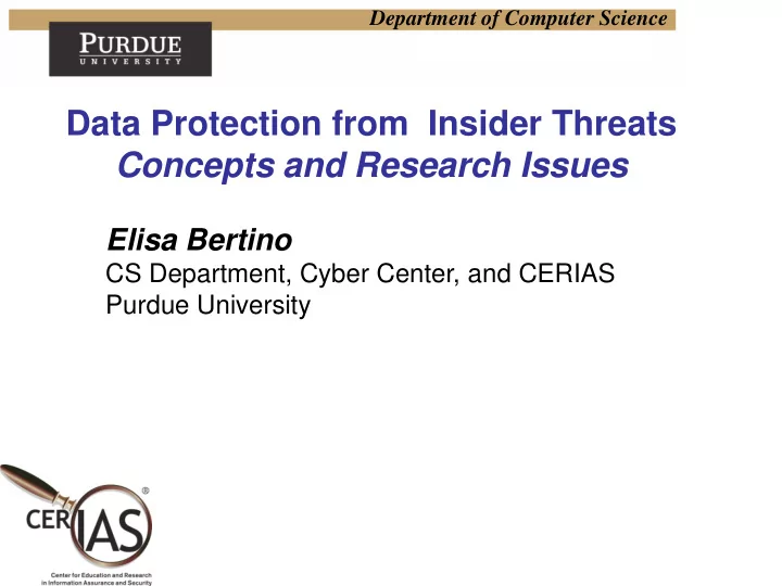 elisa bertino cs department cyber center and cerias