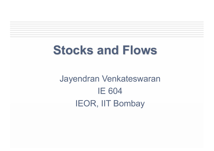 stocks and flows